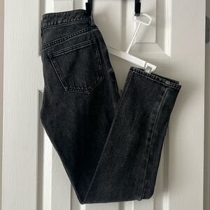Black/grey wash denim. Mom jean size 22 waist